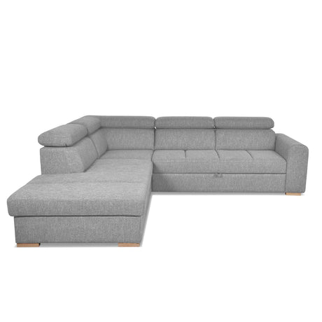 Sofá Cama Gris Concreto 266x67cm De Cinco Puestos Reclinable con Almacenamiento con Apoya Brazos - SOFAS Y POLTRONAS | Bylmo