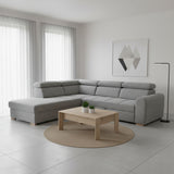 Sofá Cama Gris Concreto 266x67cm De Cinco Puestos Reclinable con Almacenamiento con Apoya Brazos - SOFAS Y POLTRONAS | Bylmo