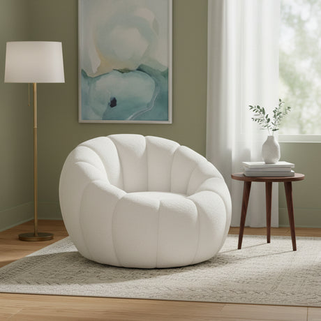 Poltrona Hal Gaspar Blanco Almendra 90x65cm De Un Puesto con Apoya Brazos - SOFAS Y POLTRONAS | Bylmo