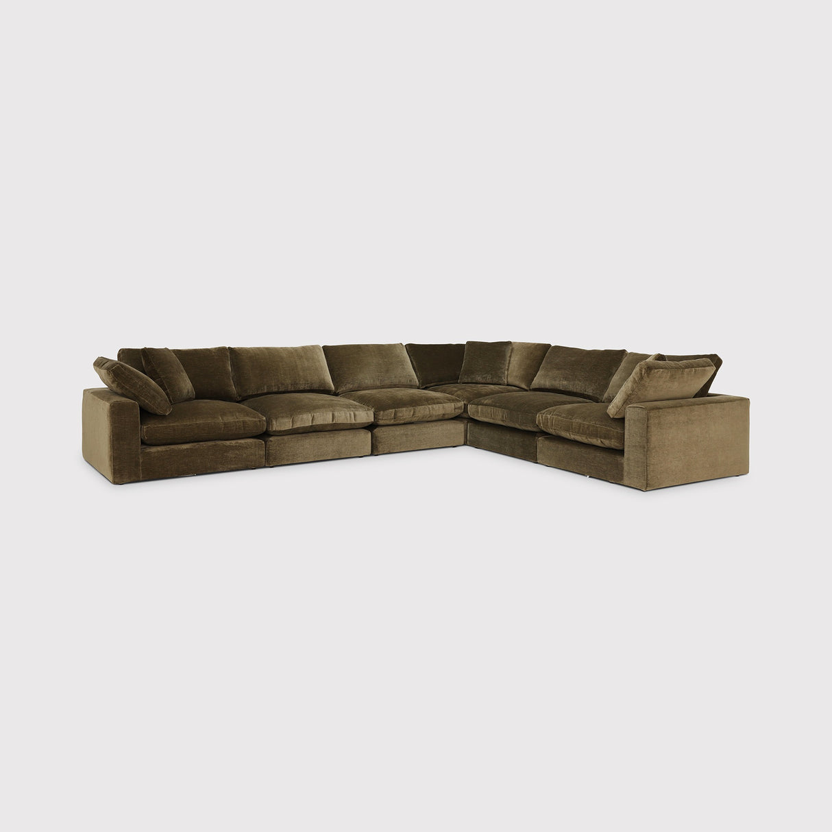 Sofá Café Oscuro 436x67cm De Seis Puestos con Apoya Brazos - SOFAS Y POLTRONAS | Bylmo
