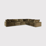Sofá Café Oscuro 436x67cm De Seis Puestos con Apoya Brazos - SOFAS Y POLTRONAS | Bylmo