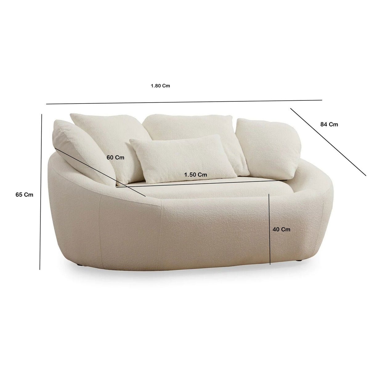 Sofá Altadena Beige Claro 121x67cm De Dos Puestos con Apoya Brazos - SOFAS Y POLTRONAS | Bylmo