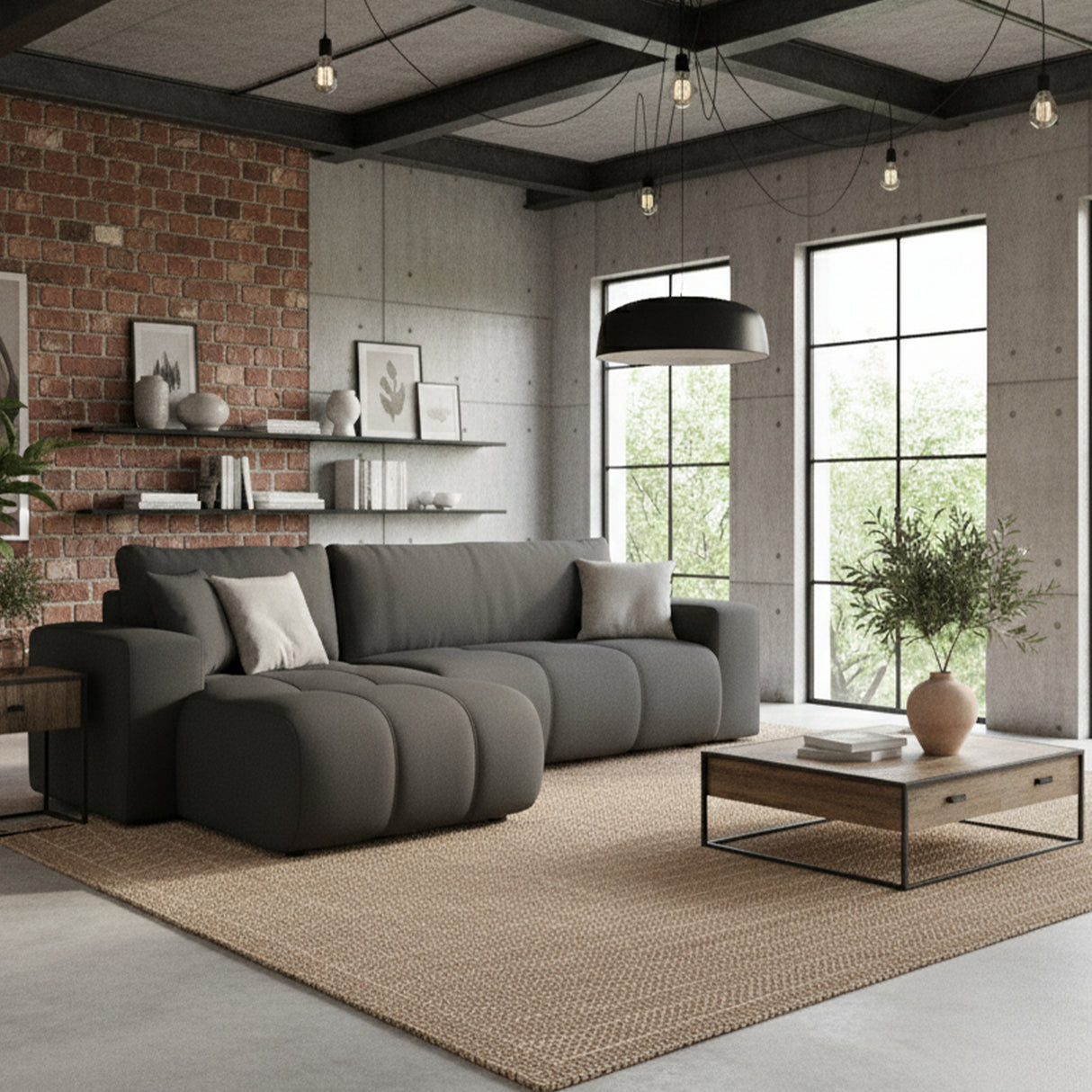 Sofá Essensa Wengue 220x79cm De Tres Puestos con Resposapies con Apoya Brazos - SOFAS Y POLTRONAS | Bylmo