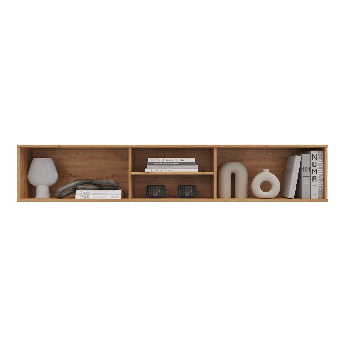 Repisa para TV Sali Duna 180x32cm Flotante para Tv Hasta 60" Pulgadas con Cuatro Compartimientos - MUEBLES DE TV | Bylmo