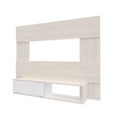 Panel de TV Soren Niebla y Blanco 155x120cm Flotante para Tv Hasta 65" Pulgadas con Un Cajón y Un Compartimiento - MUEBLES DE TV | Bylmo