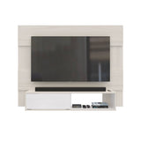 Panel de TV Soren Niebla y Blanco 155x120cm Flotante para Tv Hasta 65" Pulgadas con Un Cajón y Un Compartimiento - MUEBLES DE TV | Bylmo