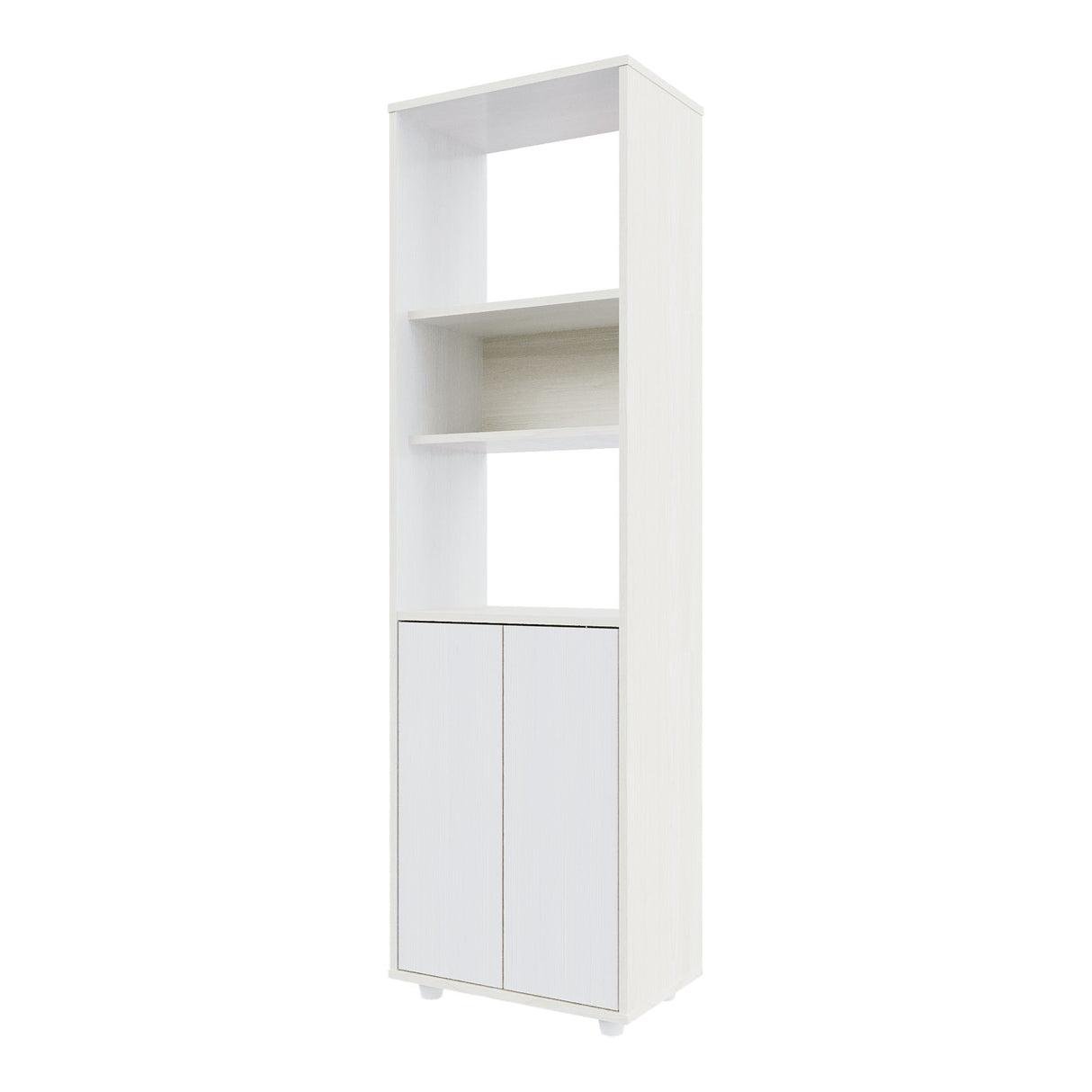 Biblioteca Soren Niebla y Blanco 48x160cm Cuadrado con Cinco Compartimientos - BIBLIOTECAS Y ESTANTERIAS | Bylmo