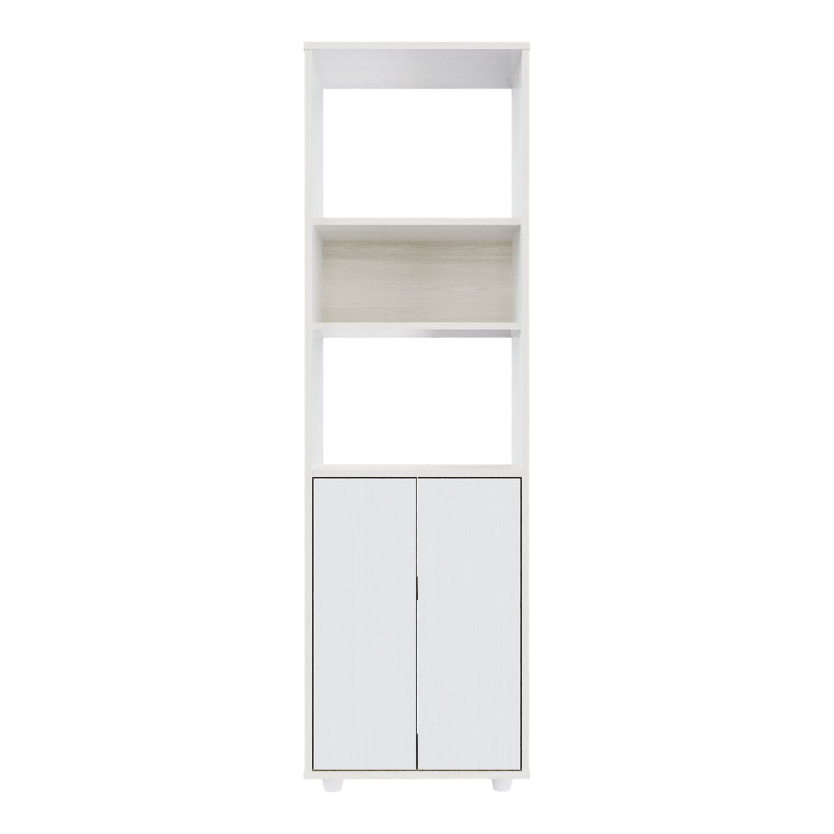 Biblioteca Soren Niebla y Blanco 48x160cm Cuadrado con Cinco Compartimientos - BIBLIOTECAS Y ESTANTERIAS | Bylmo