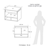 Mueble para Lavamanos Ben Gales y Blanco 60x48cm Flotente Individual sin Lavamanos con Un Cajón y Dos Puertas - MUEBLES PARA LAVAMANOS | Bylmo
