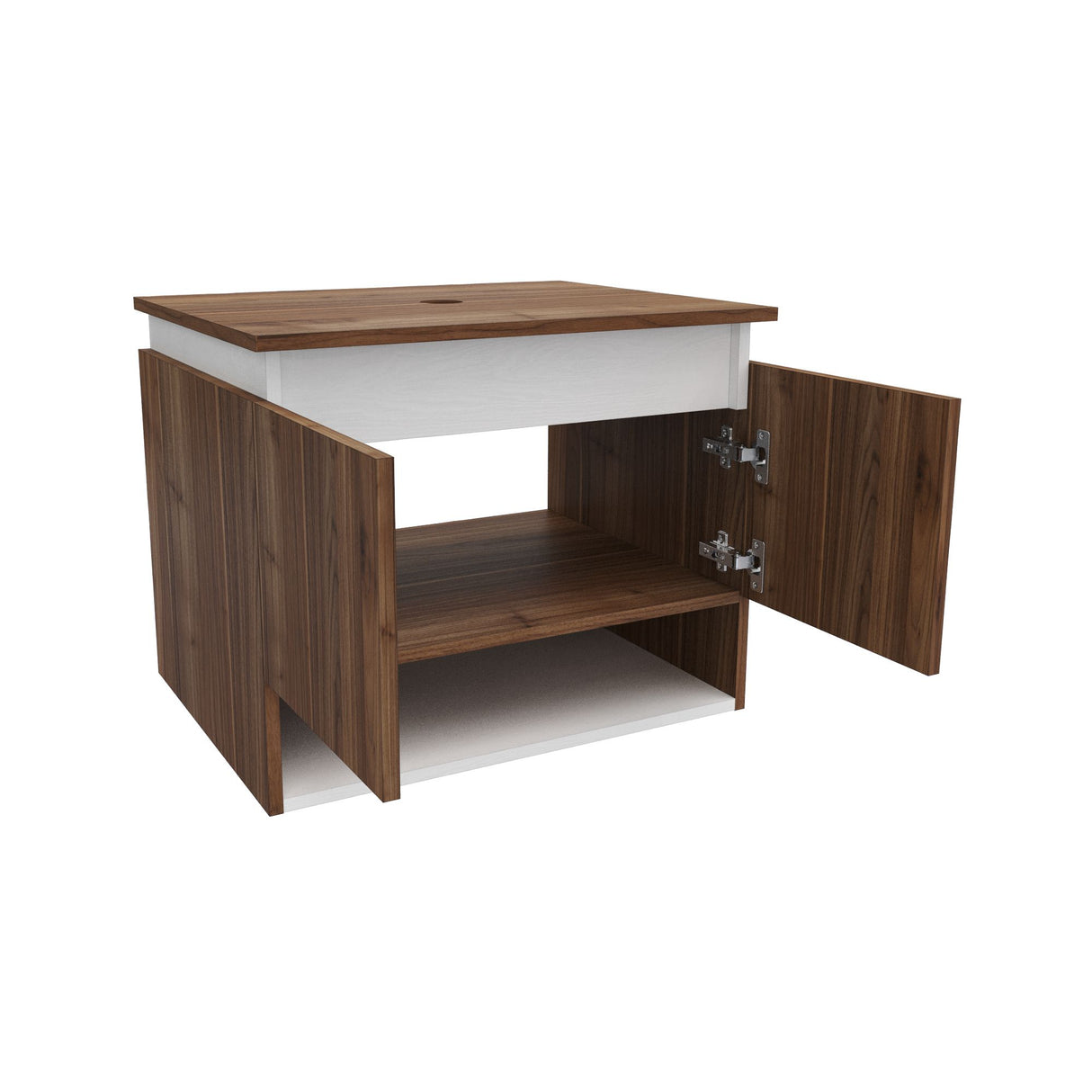 Mueble para Lavamanos Ben Gales y Blanco 60x48cm Flotente Individual sin Lavamanos con Un Cajón y Dos Puertas - MUEBLES PARA LAVAMANOS | Bylmo