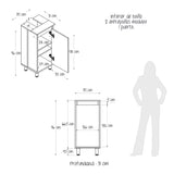 Mueble para Lavamanos Frank Duna y Blanco 35x76cm Individual sin Lavamanos con Un Cajón y Una Puerta - MUEBLES PARA LAVAMANOS | Bylmo