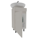Mueble para Lavamanos Liam Niebla y Blanco 40x76cm Individual sin Lavamanos con Un Cajón y Una Puerta - MUEBLES PARA LAVAMANOS | Bylmo