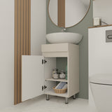 Mueble para Lavamanos Liam Niebla y Blanco 40x76cm Individual sin Lavamanos con Un Cajón y Una Puerta - MUEBLES PARA LAVAMANOS | Bylmo