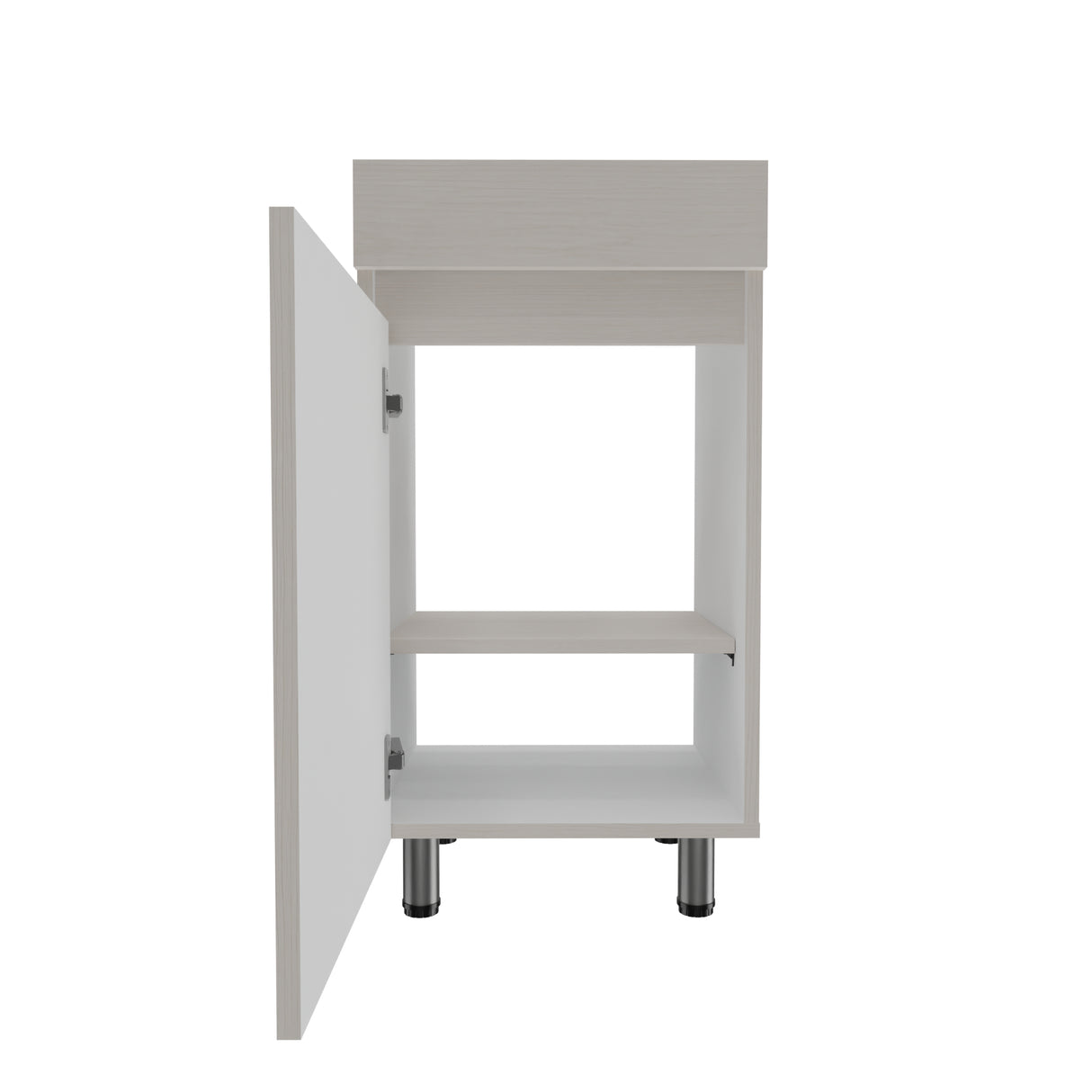 Mueble para Lavamanos Liam Niebla y Blanco 40x76cm Individual sin Lavamanos con Un Cajón y Una Puerta - MUEBLES PARA LAVAMANOS | Bylmo