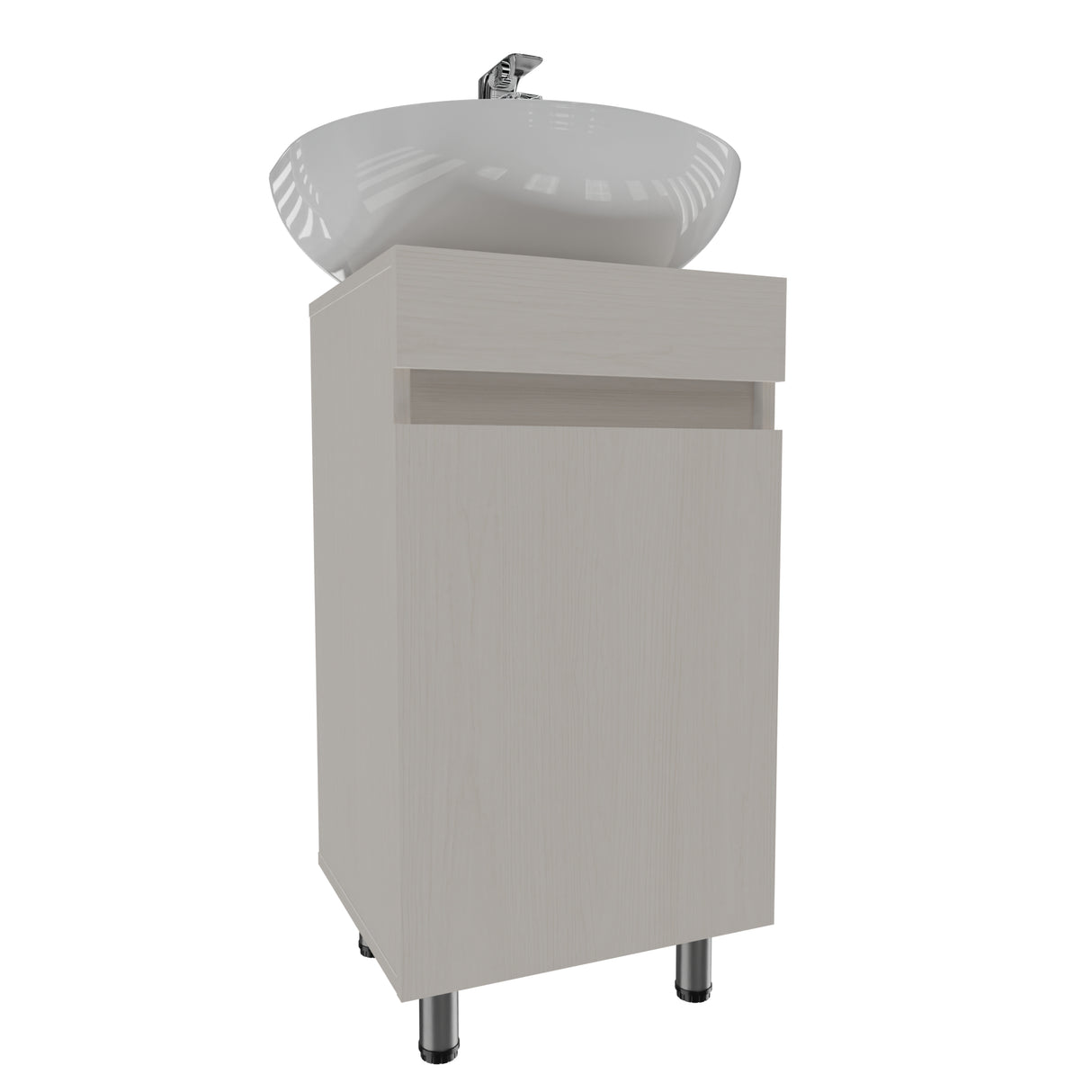 Mueble para Lavamanos Liam Niebla y Blanco 40x76cm Individual sin Lavamanos con Un Cajón y Una Puerta - MUEBLES PARA LAVAMANOS | Bylmo