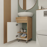 Mueble para Lavamanos Liam Duna y Blanco 40x76cm Individual sin Lavamanos con Un Cajón y Una Puerta - MUEBLES PARA LAVAMANOS | Bylmo