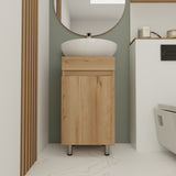 Mueble para Lavamanos Liam Duna y Blanco 40x76cm Individual sin Lavamanos con Un Cajón y Una Puerta - MUEBLES PARA LAVAMANOS | Bylmo