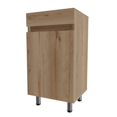 Mueble para Lavamanos Liam Duna y Blanco 40x76cm Individual sin Lavamanos con Un Cajón y Una Puerta - MUEBLES PARA LAVAMANOS | Bylmo