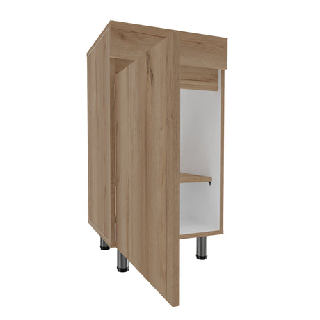 Mueble para Lavamanos Liam Duna y Blanco 40x76cm Individual sin Lavamanos con Un Cajón y Una Puerta - MUEBLES PARA LAVAMANOS | Bylmo