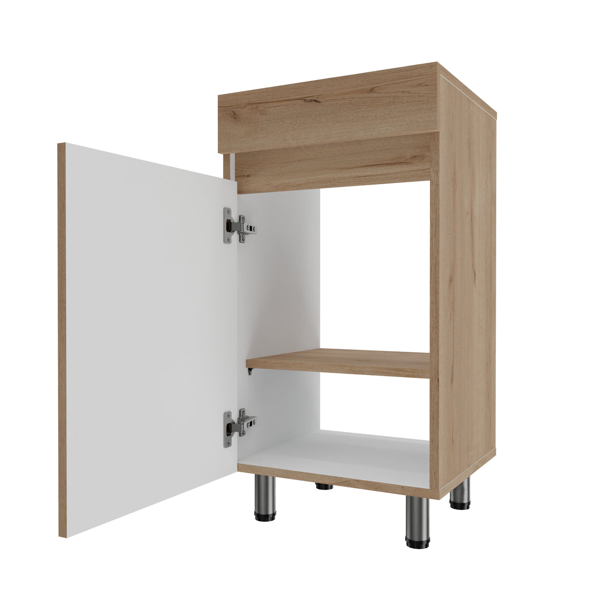 Mueble para Lavamanos Liam Duna y Blanco 40x76cm Individual sin Lavamanos con Un Cajón y Una Puerta - MUEBLES PARA LAVAMANOS | Bylmo