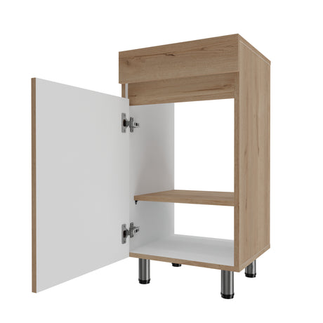Mueble para Lavamanos Liam Duna y Blanco 40x76cm Individual sin Lavamanos con Un Cajón y Una Puerta - MUEBLES PARA LAVAMANOS | Bylmo