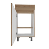 Mueble para Lavamanos Liam Duna y Blanco 40x76cm Individual sin Lavamanos con Un Cajón y Una Puerta - MUEBLES PARA LAVAMANOS | Bylmo