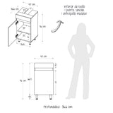 Mueble para Lavamanos Liam Gales y Negro 40x76cm Individual sin Lavamanos con Un Cajón y Una Puerta - MUEBLES PARA LAVAMANOS | Bylmo