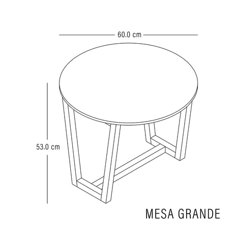 Set X 2 Mesas de Centro Bits Blanco y Pino Natural 60x53cm Circulares - MESAS DE CENTRO | Bylmo
