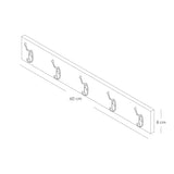 Perchero Bellota 60x8cm de Pared con Cinco Ganchos - PERCHEROS | Bylmo