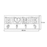 Perchero Home Beige 40x15cm de Pared con Cuatro Ganchos - PERCHEROS | Bylmo