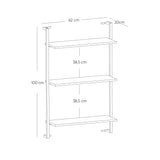 Estantería para Macetas Bruselas Madera Natural y Negro 62x100cm Escalera de Tres Niveles - BASES PARA MACETAS DE INTERIOR | Bylmo