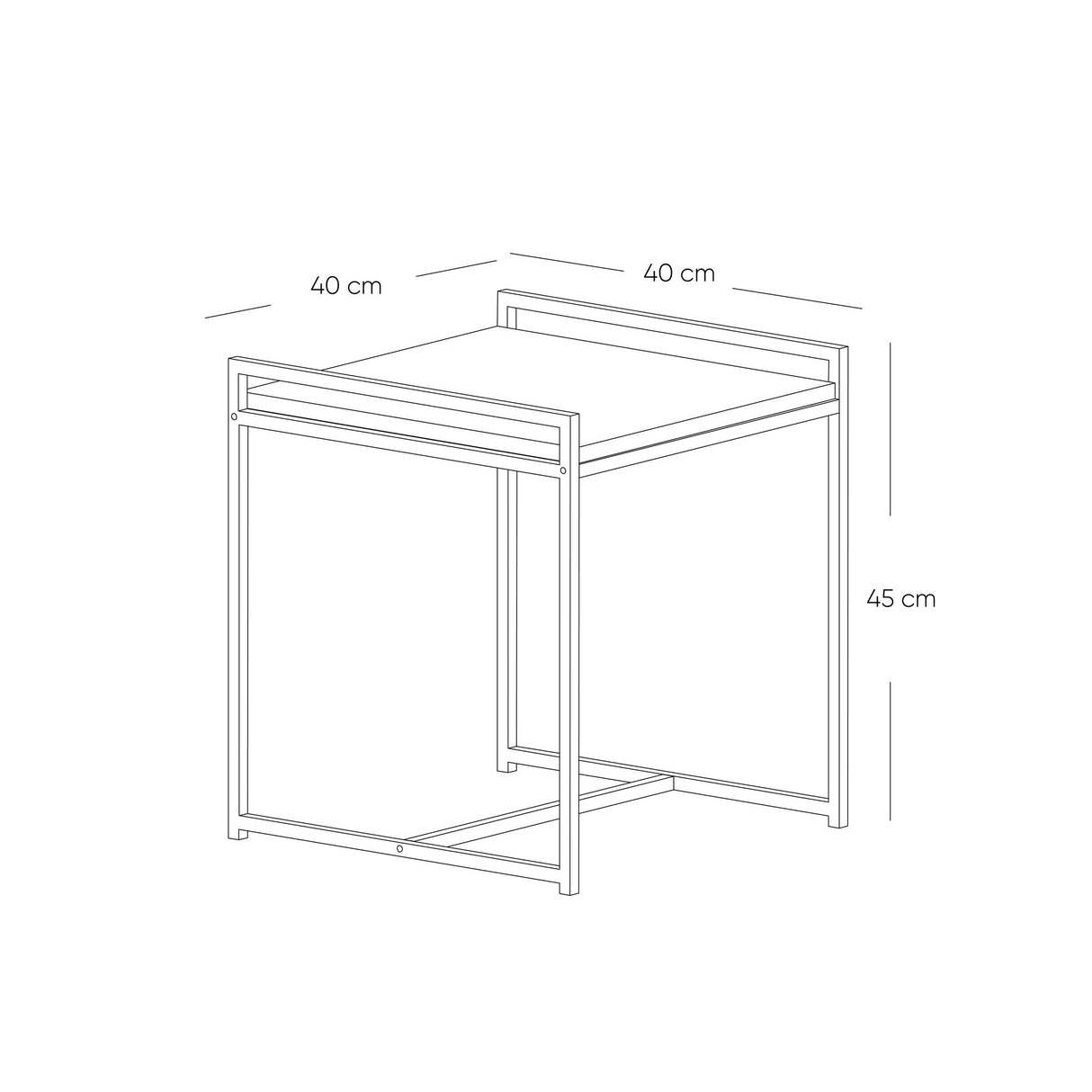 Mesa auxiliar Pietra Santa 2025 Gales y Negro 40x45cm Cuadrada - MESAS AUXILIARES | Bylmo