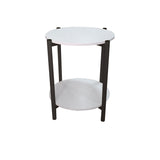 Mesa auxiliar Kenia 2025 Blanco y Negro 47x50cm Circular - MESAS AUXILIARES | Bylmo