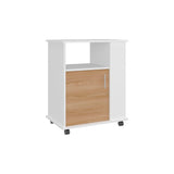 Mueble Microondas Blanco y Fresno 60x73.5cm Sin Cajones con Una Puerta - ALACENAS Y MUEBLES MICROONDAS | Bylmo