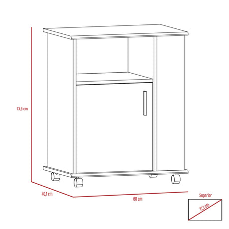 Mueble Microondas Blanco y Fresno 60x73.5cm Sin Cajones con Una Puerta - ALACENAS Y MUEBLES MICROONDAS | Bylmo