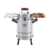 Barril Ahumador Premium Plateado 33x70cm Para 12 Libras con Termómetro y Control de Ventilación - BARRILES Y AHUMADORES | Bylmo