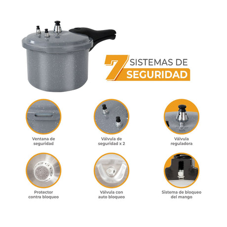 Olla a Presión Kalley Gris y Blanco 34.53x20.9cm de 4.2 Litros - OLLAS Y SARTENES | Bylmo