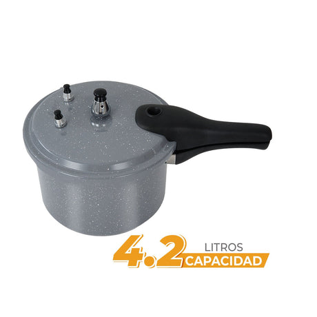 Olla a Presión Kalley Gris y Blanco 34.53x20.9cm de 4.2 Litros - OLLAS Y SARTENES | Bylmo