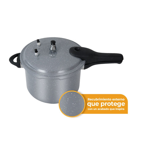 Olla a Presión Kalley Gris y Blanco 40x23cm de 6 Litros - OLLAS Y SARTENES | Bylmo