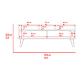 Rack de TV Monaco Fresno y Onix 137x55.8cm para TV Hasta 60" Pulgadas con Dos Compartimientos y con Patas - MUEBLES DE TV | Bylmo