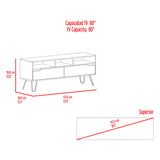 Rack de TV Monaco Fresno y Onix 137x55.8cm para TV Hasta 60" Pulgadas con Dos Compartimientos y con Patas - MUEBLES DE TV | Bylmo