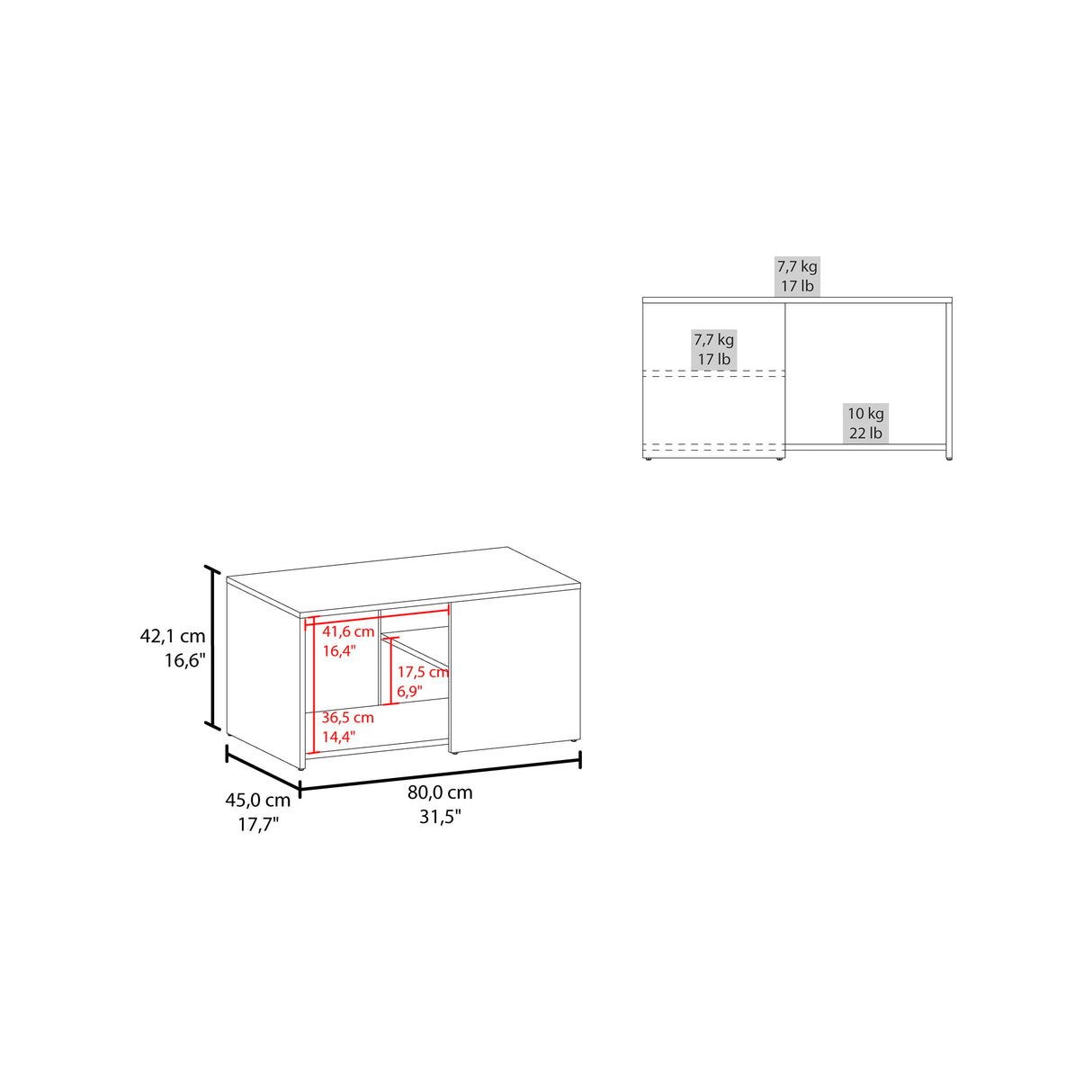 Mesa de Centro Adel Capri y Wengue 80.1x42.1cm Rectangular - MESAS DE CENTRO | Bylmo