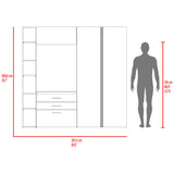Closet Brunson Fresno y Wengue 207.4x200.2cm con Dos Cajones y Quince Compartimientos - CLOSETS | Bylmo