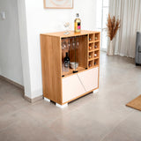 Bar Fraktal Fresno y Capri 78.8x94.9cm con Tres Compartimientos con Doce Portacopas y con Ocho Portabotellas - BARES | Bylmo