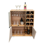 Bar Fraktal Fresno y Capri 78.8x94.9cm con Tres Compartimientos con Doce Portacopas y con Ocho Portabotellas - BARES | Bylmo