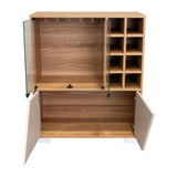 Bar Fraktal Fresno y Capri 78.8x94.9cm con Tres Compartimientos con Doce Portacopas y con Ocho Portabotellas - BARES | Bylmo