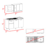 Cocina Preston Wengue Fresno 150x60cm con Mesón de Acero Inoxidable Lado Derecho y con Estufa - COCINAS | Bylmo