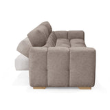 Sofá Cama Miami Taupe 228x78cm de Tres Puestos Reclinable y con Apoya Brazos