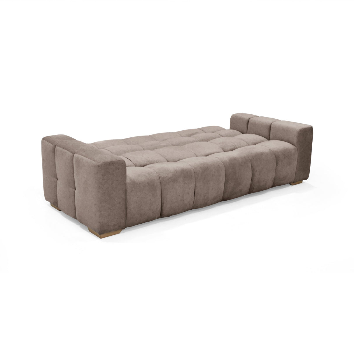 Sofá Cama Miami Taupe 228x78cm de Tres Puestos Reclinable y con Apoya Brazos