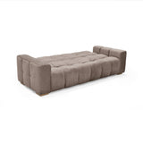 Sofá Cama Miami Taupe 228x78cm de Tres Puestos Reclinable y con Apoya Brazos